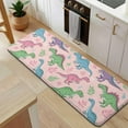 thumbnail image 5 of Pink Cartoon Dinosaurs Leaves Pattern Kitchen Rug Mat,Kitchen Runner Rugs Non Skid Washable,Decorative Kitchen Floor Mats for Kitchen,Sink,Laundry,17"x47.2", 5 of 7