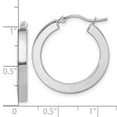 thumbnail image 2 of 10k White Gold 3mm Polished Square Tube Hoop Earrings 25x25mm Wide 3mm Thick Hoop Earring for Women, 2 of 2