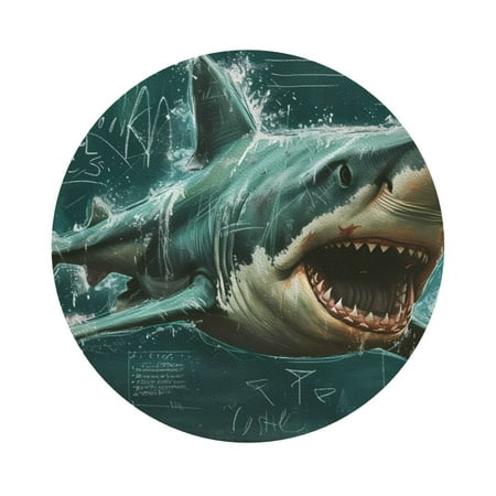 

Matuu Abstract Geometric Shark for Cup Coasters Set of 6 Leather Coasters Desk Coasters for Office Measures 4” x 4” Round Shape