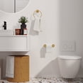 thumbnail image 5 of RARXTR Bathroom Wall Mounted Hardware Set 2 Pieces Black Towel Ring and Toilet Paper Holder, Stainless Steel, Brushed Gold, 5 of 7