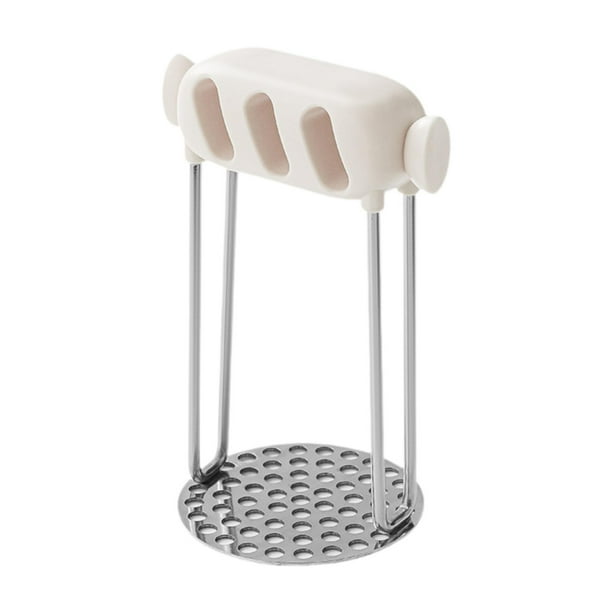 Triturador de papas, machacador de alimentos multifuncional para el hogar. Blanco