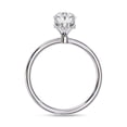 thumbnail image 4 of Solitaire Wedding Engagement Ring for Women | Center 10x5mm Oval Cut Lab Created Moissanite Promise Rings in 14K Solid White Gold Jewelry Gift for Her, Ring Size 9, 4 of 6