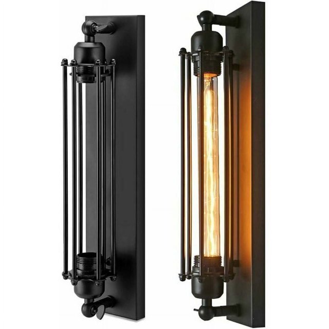 Aplique de pared para pasillo, aplique de pared vintage, lámpara industrial vintage de estilo retro, aplique de pared de hierro forjado E26/E27 (sin bombilla incluida) (1 unidad)
