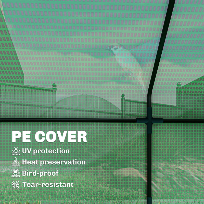 Alvantor 9'x3'x3' Portable Mini Greenhouse Outdoor with Large Zipper Doors and UV PE Cover, Green