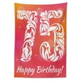 thumbnail image 3 of Ambesonne Floral Tablecloth Rectangular Table Cover, 75 Swirls, 52"x70", Pink Orange and White, 3 of 4