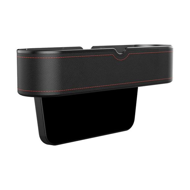 Organizador para el hueco del asiento del coche con portavasos para gafas de sol y teléfonos móviles Negro