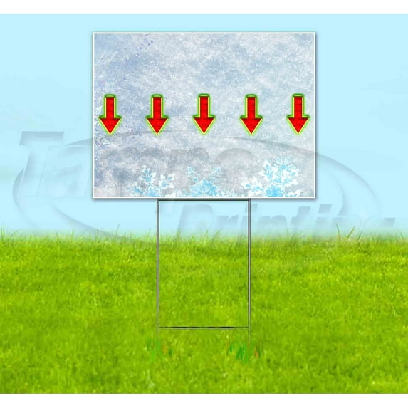 Down Arrow (18" x 24") Yard Sign, Includes Metal Step Stake