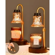 2 Pack Candle Warm Lamp with Dimmer JACKYLED Wax Warmer Heat Lamp with Heating Bulbs for Scented Candles, Amber