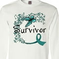 thumbnail image 4 of Inktastic Ovarian Cancer Survivor- Butterfly Ribbon Long Sleeve T-Shirt, 4 of 5