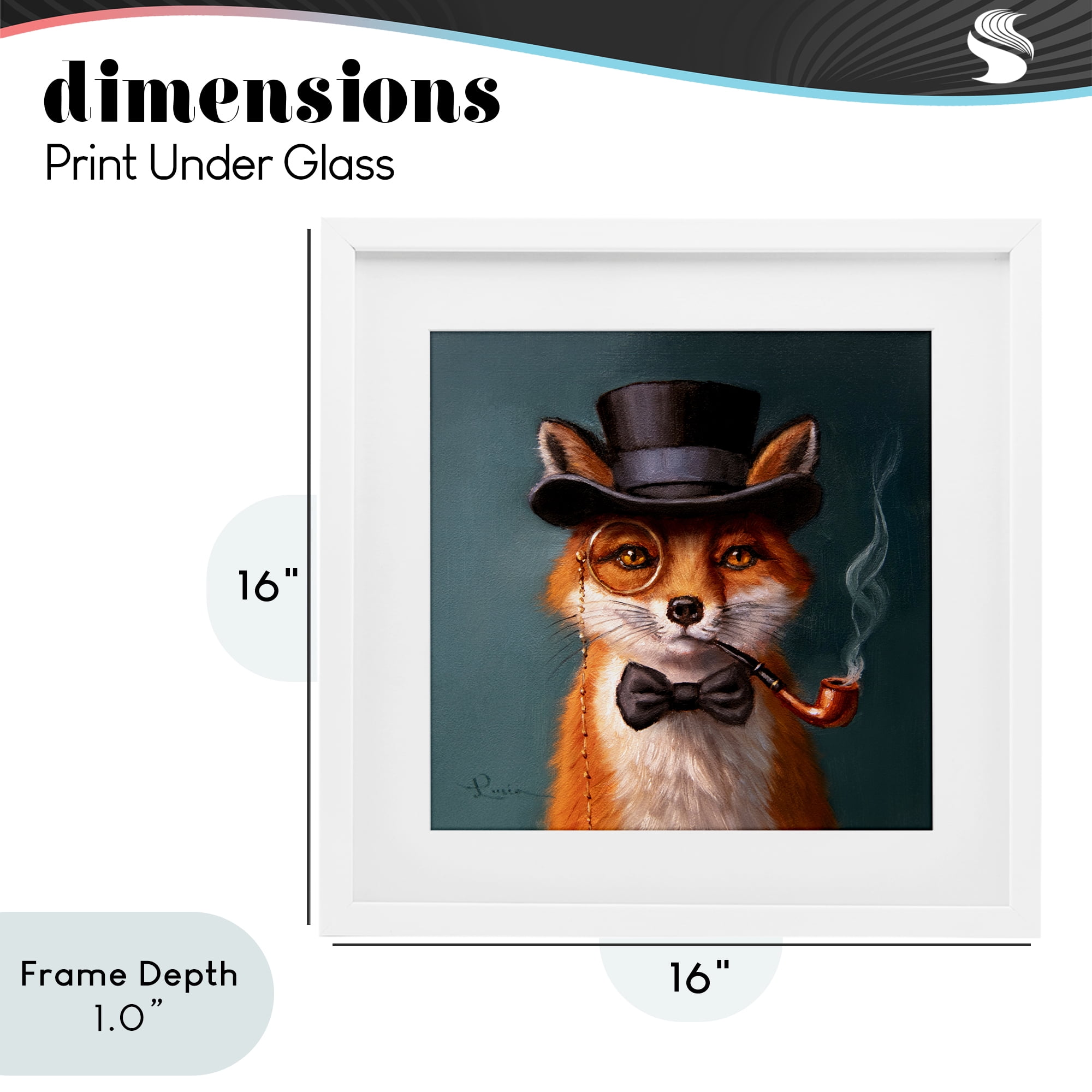 Stupell Industries Charming Dapper Fox White Framed Print Under Glass, design by Lucia Heffernan