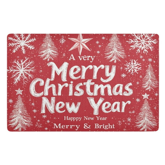 BZSMCE Floor Mats 32x20in Snowtreen and Snowflak for Christmas Creativity Doormats
