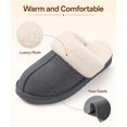 thumbnail image 6 of Smile Popcorn Women's Fuzzy Slippers Memory Foam House Slippers for Women Warm Winter House Shoes, Grey, 6 of 7