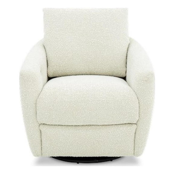 Pemberly Row Polyester Power Swivel Chair with Footrest in Stella Pearl
