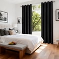 thumbnail image 3 of 2 Panels Blackout Curtains for Bedroom- 52"×84" Blackout Curtains with Grommets Thermal Insulated Room Darkening Light Blocking, Noise Reducing & Wrinkle-Free Drapes for Living Room Windows, Black, 3 of 9