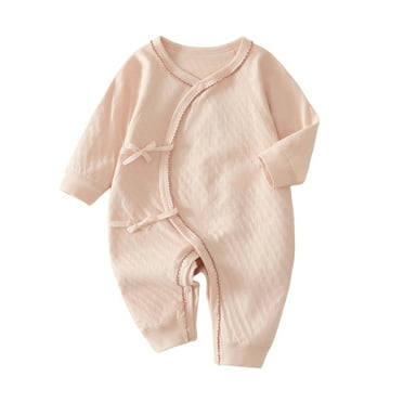 abtuhar Baby Girl Romper,Unisex Baby Outfit, Newborn Outfit, Infant Girl Clothes, Long Sleeve Baby Clothes Jumpsuit Pink 0-3 Months