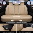 thumbnail image 5 of Coverado Car Seat Covers Full Set, Beige Front and Rear Seat Protectors, Waterproof Faux Leather Universal Fit for Most Cars, 5 of 11