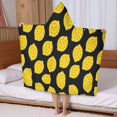 thumbnail image 5 of Yellow Lemon Fruit Dots Black Pattern Hooded Bath Towel，50"x30" for Ages 3 To 12 Kids, Quick Dry Lightweight Soft Microfiber Hood Beach Towel Cover Up for Kids, 5 of 7