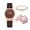 Brown, variant on Women's Quartz Watch, Rvkxad Fashion Casual Bracelet Watch Set, 37mm Alloy Dial with Gift Box Packaging for Leisure Business Wedding, Beige