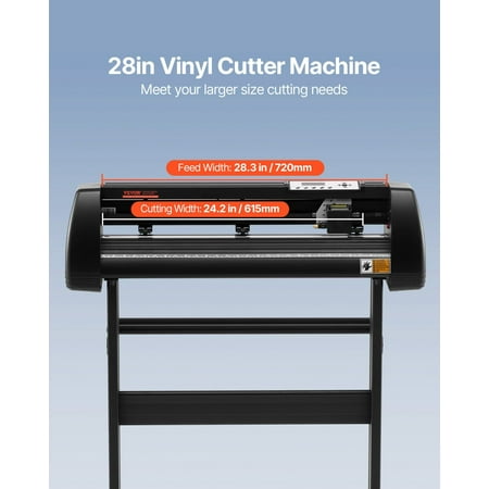 28inch Vinyl Cutter Machine with LCD Display, Adjustable Double-Spring Pinch Rollers, Signmaster Software for Design & Cut – Ideal for Sign Making