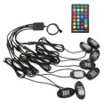 thumbnail image 3 of DC12V RGB 16LED Lámpara de chasis de automóvil Luz de roca colorida debajo de la carrocería Compatible con APP Control remoto RF de 28 teclas, 3 of 19