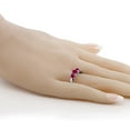 thumbnail image 4 of Gem Stone King 925 Sterling Silver 1.50 Ct Round Red Created Ruby 3-Stone Ring (Size 5), 4 of 5