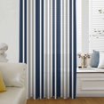 thumbnail image 6 of Navy Blue Grey Striped Sheer Curtains 96 Inches Long, Modern Minimalist Ombre Lines Light Filering Curtains, Privacy Drapes Simi Floor to Veiling Curtain for Living Room Bedroom Window Treatment, 6 of 9