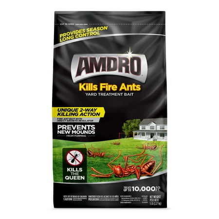 Amdro Fire Ant Killer Bait Yard Treatment Granules , With Season Long Control, 5 lb. Treats up to 10,000 sq. ft.