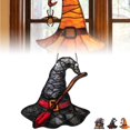 thumbnail image 3 of BESEW7 Halloween Decorations Witch Hat, Acrylic Window Wall Hanging for Outdoor Porch, Modern Farmhouse Fall Decor for Thanksgiving Home, 3 of 6