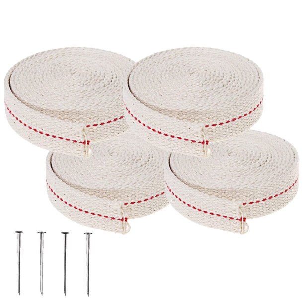 12 Foot Oil Lamp Wick, 4 Rolls 3/4" Inch Cotton Lantern Wick Oil Latern