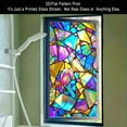 thumbnail image 3 of 17.71x39.37 2D Flat Fragment Color-Blocking Pattern Decorative Frosted Adhesive Removable Reusable Window Film, 3 of 7