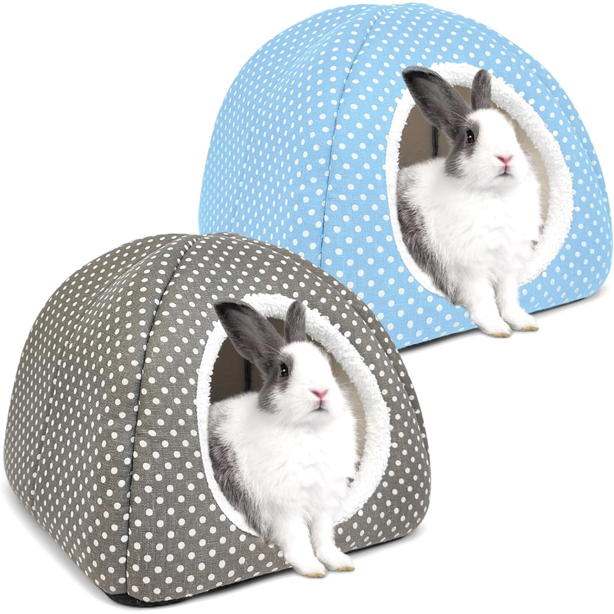 NANAHuang Rabbit Hideout Large Bunny Bed Washable Rabbit House and Hideout Fleece Guinea Pig Hiding Hut for Indoor Bunnies Small Animal Hideaway