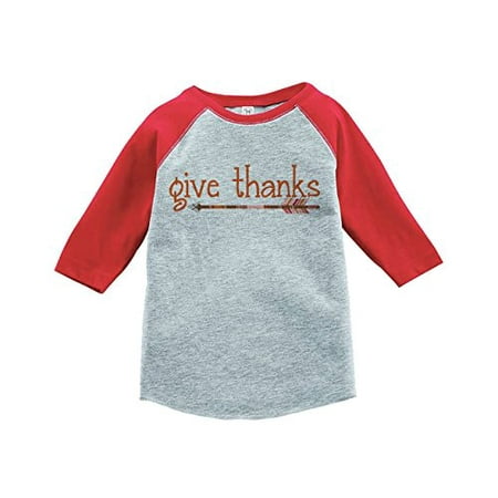 

Custom Party Shop Kid s Give Thanks Thanksgiving Red Raglan