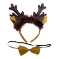 thumbnail image 3 of Diademas de reno de Navidad con campana, sombreros de astas Accesorio para el cabello de vacaciones Elk Hair Hoop Hairband Cosplay Fernando Sombreros de reno, 3 of 8