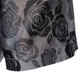 thumbnail image 5 of Mens Short Sleeve Fashion Button Up Shirt Rose Print Casual Slim Dress Shirt Gray XXL, 5 of 8