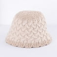 thumbnail image 4 of CoCopeaunts Bucket Hats for Womens Fashion Wave Stripe Foldable Knitting Hat Two-Colors Handmade Cloche Crochet Winter Hat, 4 of 8