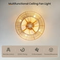 thumbnail image 6 of KAISITE 20 inch Boho Ceiling Fan with Light Kit and Remote, Dimmable Fan Light with Handmade Woven Rattan Shade for Bedroom, 6 of 11