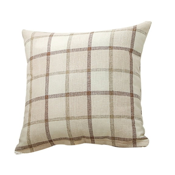 Linen Chenille Throw Pillow Covers Heavy Lined Decorative Cushion Cases Rustic Farmhouse Square Burlap Style Soft Comfy Solid Covers for Sofa Couch Bed Living Room Indoor Outdoor Decor
