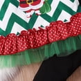 thumbnail image 5 of Baby Girl Christmas Outfits Plaid Print Flare Long Sleeve Mesh Ruffle T Shirt Bell Bottom Outfit, 5 of 7