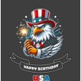 thumbnail image 2 of Americana Happy Birthday USA Charcoal Men's Crew Neck Short Sleeve Tee-Small, 2 of 2