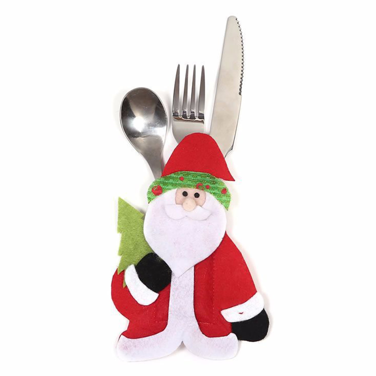 Christmas X-mas Decorations Santa Silverware Holders Dinner Decor NWT  SET OF 2 