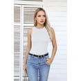 thumbnail image 7 of Vafful Women's Tank Top Bodysuit Crew Neck Short Sleeve Leotard Ribbed Knit Slim Fitted Sexy Short Sleeve Casual Tops White L, 7 of 7