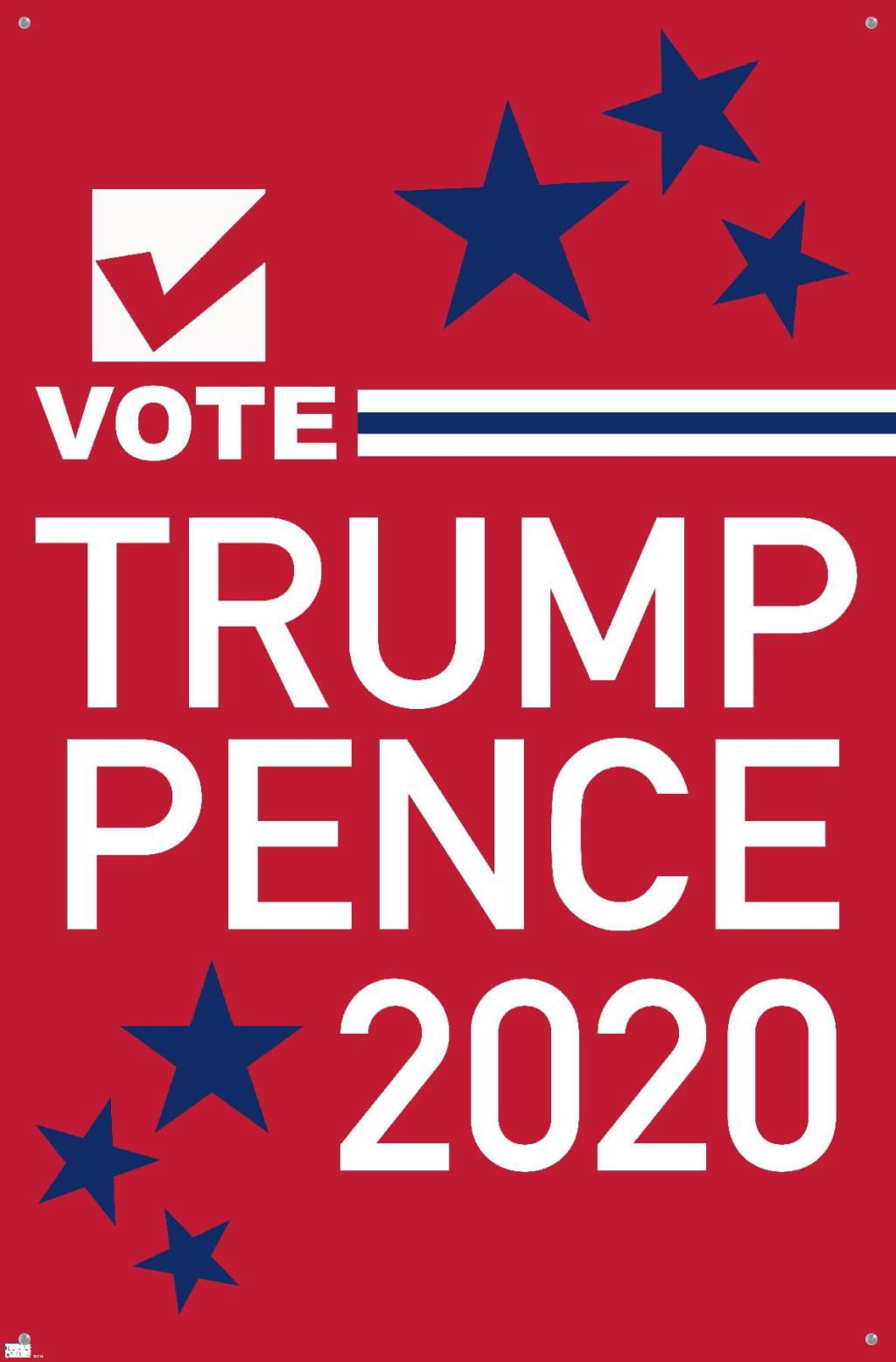 Vote - Trump/Pence 2020 Wall Poster with Pushpins, 22.375" x 34"