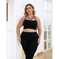 thumbnail image 3 of HDE Women's Plus Size Strappy Crop Top Cut Out Spaghetti Strap Bustier Bralette (Black, 3X), 3 of 5