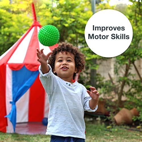 Bolas Sensoriales Texturadas - Juego De 4 Coloridas Bolas Senso-Dot - Agarre, Tirar Y Enro Edushape Edushape