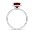 thumbnail image 2 of ANGARA Lab Grown 3.3 Ct Thin Shank Cushion Ruby Ring with Lab Diamond Accents for Women in 14K White Gold (Size-10x8mm) | July Birthstone, Anniversary, Jewelry Gift for Women | Lab-Grown Ruby Ring, 2 of 7