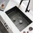 thumbnail image 2 of Stylish Undermount 30" Graphite Black Single Bowl Kitchen Sink with Grid & Strainer S-711XN, 2 of 15