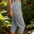 thumbnail image 6 of JIA JIA SHUANG Capri Pants for Women High Waisted Pull on Yoga Joggers Pants Slim Straight Leg Stretchy Workout Trousers with Side Pockets(Gray,Small), 6 of 6