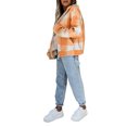 thumbnail image 3 of Veste à Capuche Décontractée pour Femmes à Manches Longues avec Fermeture Éclair, Imprimé à Carreaux, Poches, Chandail en Molleton d'Automne, 3 of 7