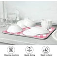 thumbnail image 6 of SKYSONIC Microfiber Dish Drying Mat, Buffalo Check Plaid Absorbent Dish Drying Rack Pads Kitchen Counter Mat 18"X24" Pink White Tartan Pattern Checkered Heat Resistant Sink Mat Dish Draining Mat, 6 of 6