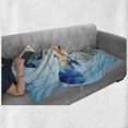 thumbnail image 6 of Fish Soft Flannel Fleece Throw Blanket, Underwater Themed Ornamental Fish in the Style of Polygon Graphics Pattern, Cozy Plush for Indoor and Outdoor Use, 50" x 60", Blue and Sky Blue, by Ambesonne, 6 of 6